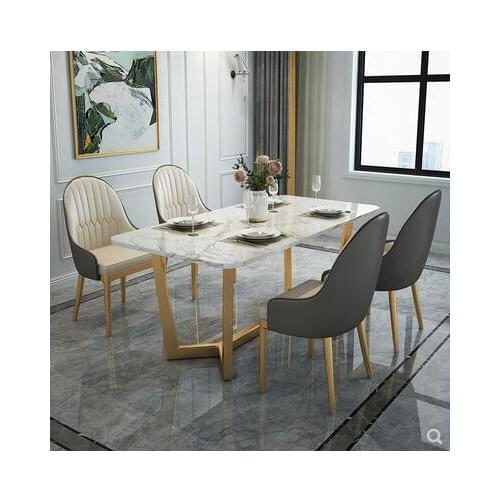 Nordic marble dining table household light luxury dining table chair combination modern simple rectangular dining table