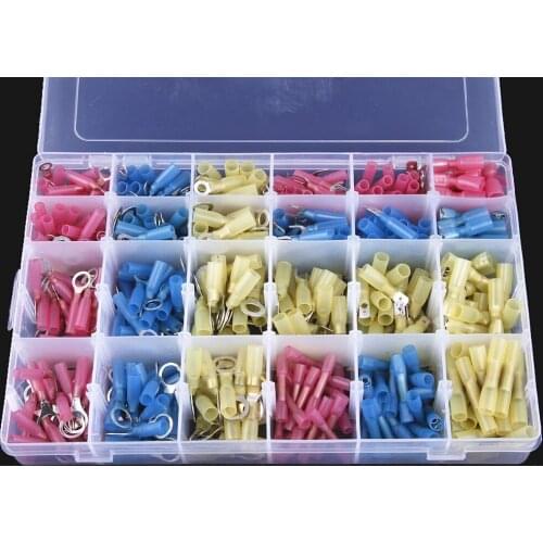 480PCS Mixed Heat Shrink Terminals Butt Electrical Wire Connectors assorted Insulated Waterproof Crimp Terminal Ring Connector