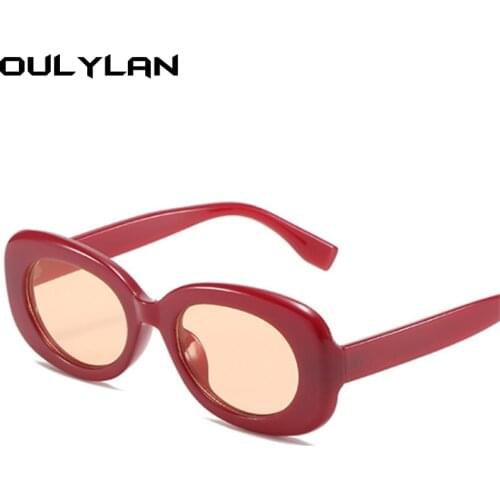 Oulylan Jelly Red Sunglasses Women Fashion Small Oval Sunglass for Men Vintage Brand Designer Sun Glasses Female Shades UV400
