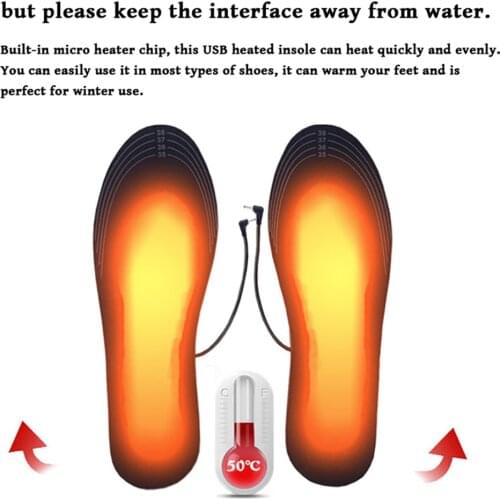 USB Heated Shoe Insoles Feet Warm Sock Pad Mat Electrically Heating Insoles Washable Warm Thermal Insoles Unisex