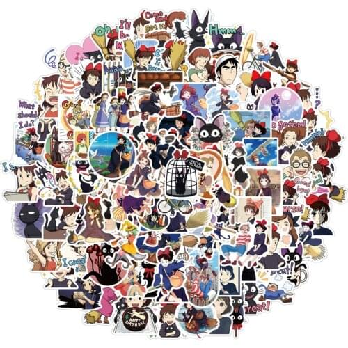 10/100Pcs/Set Miyazaki Hayao Anime Stickers Cartoon Graffiti Stickers for DIY Luggage Laptop Refrigerator Motorcycle Sticker