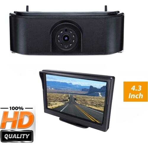 HD 720P Brake Light Camera Stop lights + 4.3'' Monitor for Nissan NV200 Chevy City Express Chevrolet Vans 2005-2019 Rear Camera