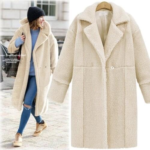 2018 Cotton Woolen Full Time-limited Casaco Feminino Trench Coat Winter New Lapel Wool Cardigan Fund Long Sleeve Loose Coat