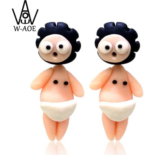 TTPAIAI 30 Brand Handmade Polymer Clay Lovely Baby Stud Earrings Fashion Jewelry Cartoon 3D Ear Earrings For Women Girl Gift