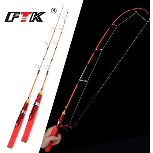 FTK Winter Ice Fishing Rod Hard Rod with Ice Fishing Reel Set C.W. 20-40G Winter Ice Fishing Rod Carp Fishing