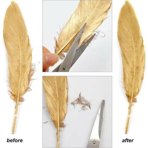 10pcs White Golden Feather Decoration DIY Dream Catchers Craft Wedding Themed Party Festive Decor