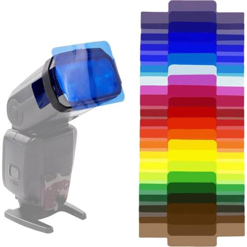 Universal 20PCS Flash Speedlite Color Gels Filters for Canon Yongnuo Camera Photographic Gels Filter Speedlight