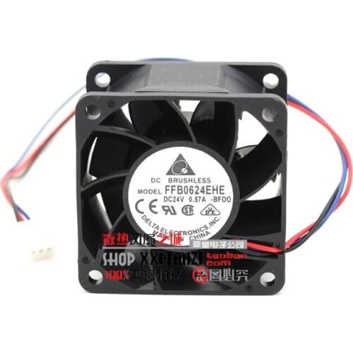 NEW DELTA FFB0624EHE 24V 0.57A 6CM 3lines test speed 6038 ball bearing cooling fan