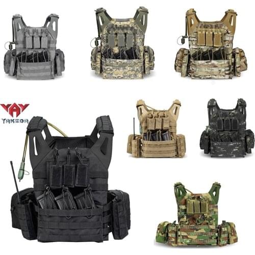 YAKEDA Tactical Vest with Water bag 1000D Camouflage Military Armor vest Outdoor Police Combat Training/CS /hunting Equipment