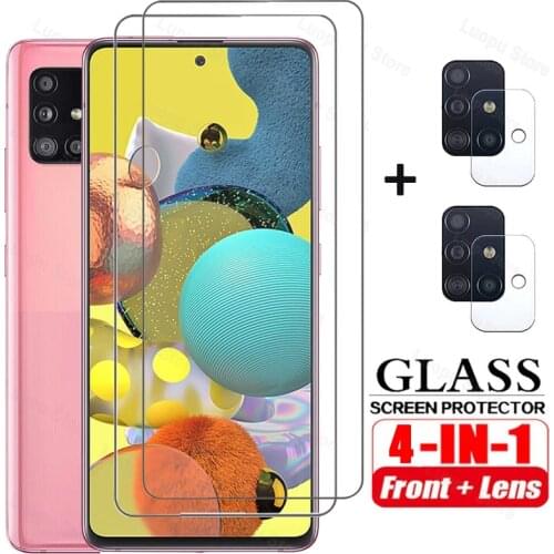2in1 Tempered Glass for Samsung A51 A71 A50 A30 A21S A31 A20E Screen Protector Camera lens Protective for Samsung A51 A71 glass