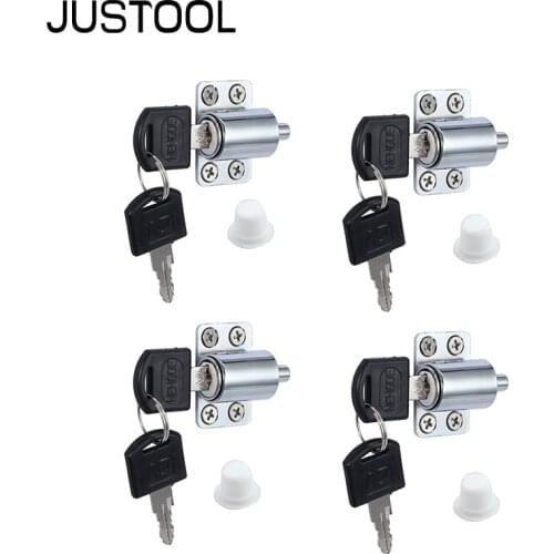 JUSTOOL 4Pcs Zinc Alloy Sliding Window Patio Locks Key Push Child Safety Protection Lock Anti-theft Door Window Security Lock