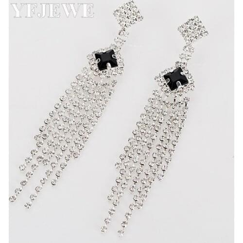 2017 New Fashion Women Jewelry Drop Earrings Luxurious Crystal Earrings for Women Large Dangle Bridal Earrings Wedding E343