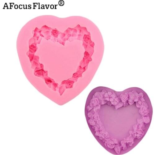 1 Pc Heart-shaped Rose Silicone Mold Wedding Cake Decoration Tools DIY Silicone Soap Mold Cake Valentines Day Gift Baking