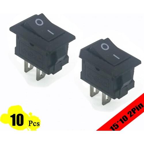 10pcs 15*10mm Copper Feet 2PIN Kcd11 G130 Rocker Switch SPST Snap-in ON/OFF switch Snap 3A/250V MINI Car Dash Dashboard 10*15