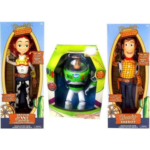 15inch Toy Story Talking Woody Jessie Buzz Lightyear cartoon Action Figure Collectible Model Toy Doll for kids christmas gift