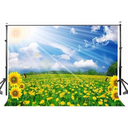150x220cm Sunflower Blue Sky Photo Backdrop Sunlight Fantastic Nature Scene Photography Studio Props Background