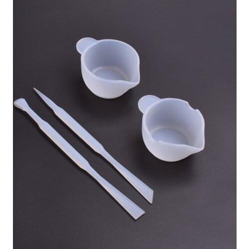 3/4Pcs Mix Cup Silicone Mold Epoxy Resin Tools Reusable Mixing Measuring Cups DIY Jewelry Making Stick Handmade Accessories