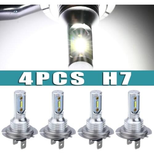 4pcs 12V 55W H7 1860 Car LED Headlight Fog Light Auto Day-time Running Lamp Bulbs 6000K White 8000Lm Accessories