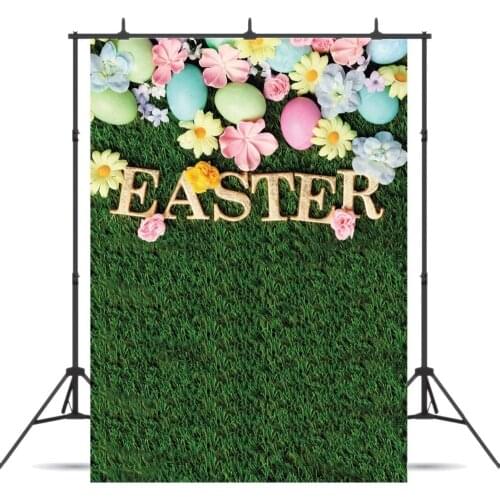 5x7ft Happy Easter Photography Backdrops Green Grass Photo Background Colorful Eggs Children Kids Adult Portraits Photo Studio