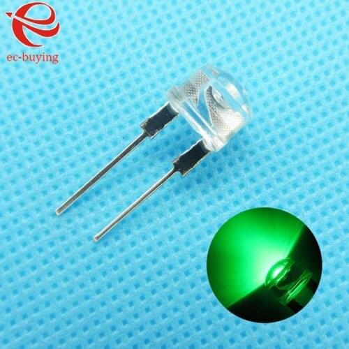 8mm Emerald-Green Straw Hat Light Emitting Diode Ultra Bright LED Lamp Bead Plug-in DIY Kit Practice Wide Angle 8 mm 100 pcs/lot