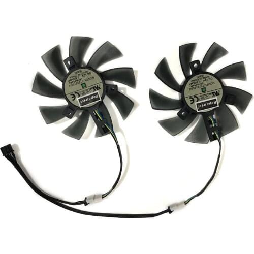 2pcs/set 87mm GPU Video Alternative Cooler Fans For Gigabyte GTX1050/1060 GTX1060WF2OC N1050OC-2GD VGA Cards As Replacement