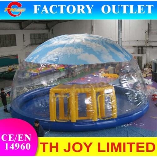Free ship to sea port!2018 giant inflatable dome tent, million sea balls inflatable slide toys, commercial transparent tent