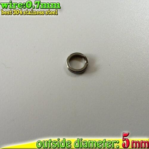 Free shipping fishing split rings 0.7mm*OD5mm 100pcs the good quality 304 stainless steel Strengthen the hardness