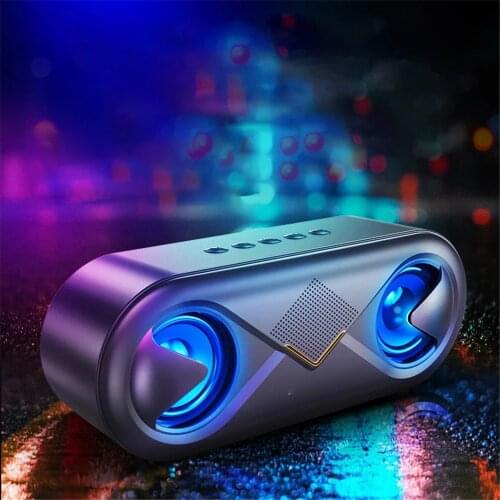 Portable Wireless Bluetooth 5.0 Speaker 4D Stereo Sound Loudspeaker Outdoor Double Horns Support TF Card/USB Drive/AUX