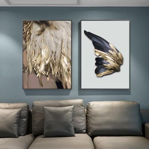 Scandinavian Room Decor Aesthetic Canvas Print Poster Golden Butterfly Wings Abstract Minimalist Art Wall Picture Painting