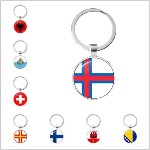 Gibraltarian Jersey San Marino Switzerland Guernsey Finland Faroe Islands Bosnia And Herzegovina Albania Nation Flag Key Chain