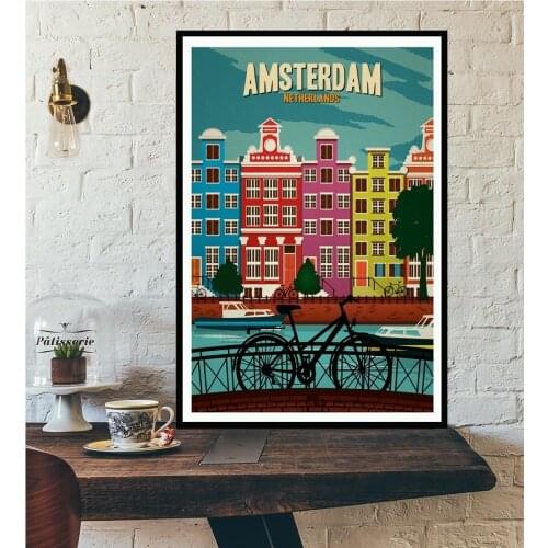 Europe World City Tour Travel Scenery Canvas Painting Posters And Prints Wall Art Picture Vintage Poster Decorative Home Decor