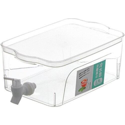 3.8L Juice Container With Spigot Faucet Transparent Refrigerator Cold Tea Container Drink Lemon Juice Kettle Pot With Lid