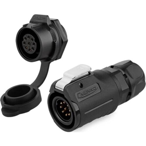 LP16 Plastic 2 3 4 5 6 7 8 9 Pin Power Industrial Circular Connector Outdoor IP67 Waterproof for Solar Power and Signal