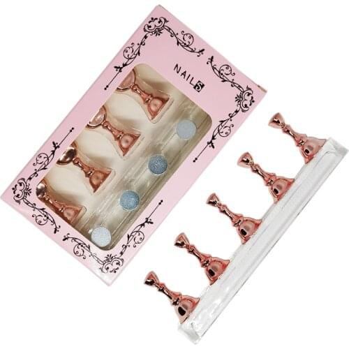 Multi-color 5Pcs Magnet Magnetic Nail Tip Display Work Stand Set 10.5X7X1.5cm 5Pcs Press On Nail Tool Nail Art Practice Holder