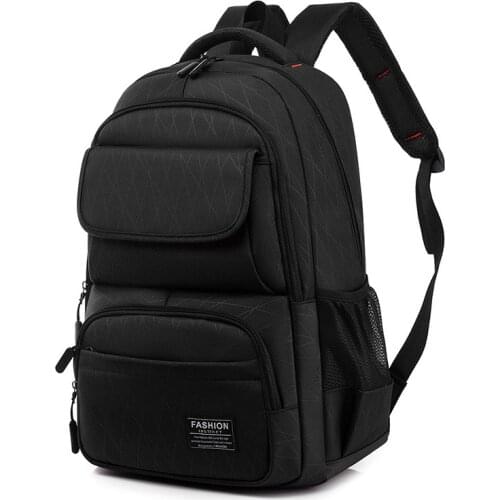 Fashion Nylon Backpack Solid Color Mens Backpack Trendy School Bag For Boys Large Capacity Travel Shoulder Bags