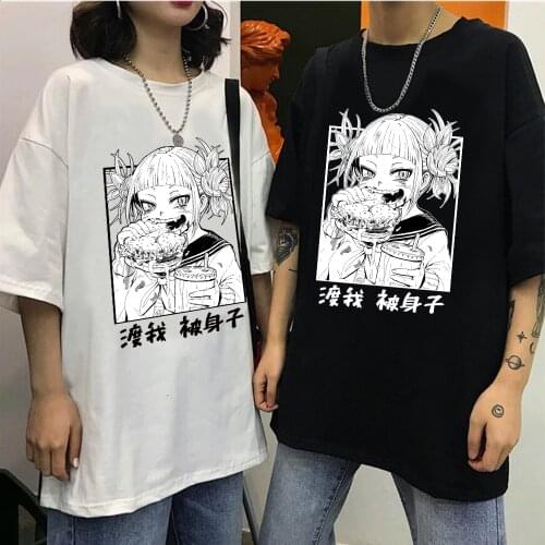 My Hero Academia T Shirt Manga Anime Himiko Toga Short Sleeve O Neck Tee Shirt Harajuku T-Shirt Tops Male
