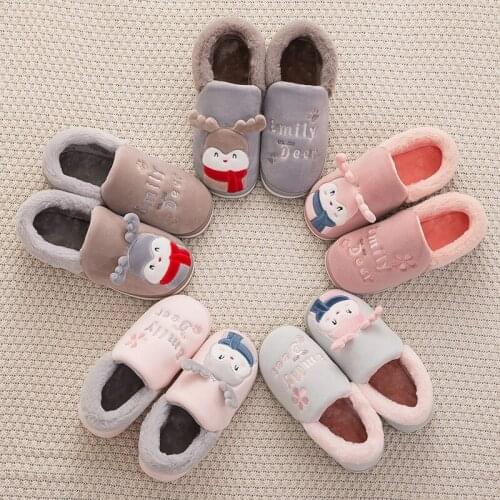 Cartoon Slippers Winter Footwear Couple Fashion Warm Cute Slippers Home Shoes Women Nonslip Indoor Slippers Women Shoes with Fur