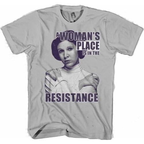 A Womans Place Is In The Resistance MenS Top 2020 Fashion Summer Short Sleeve Letters Print Men Cotton T Shirt