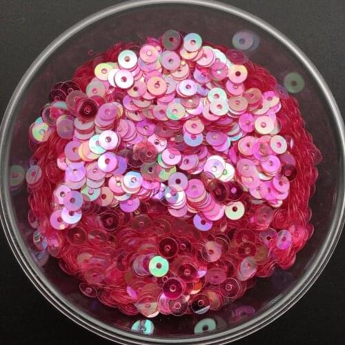 New 4mm Flat Round Nice Color Loose Sequin Sewing,Wedding Craft,Women DIY Garment Accessory Transparent Brilliant Mistyrose