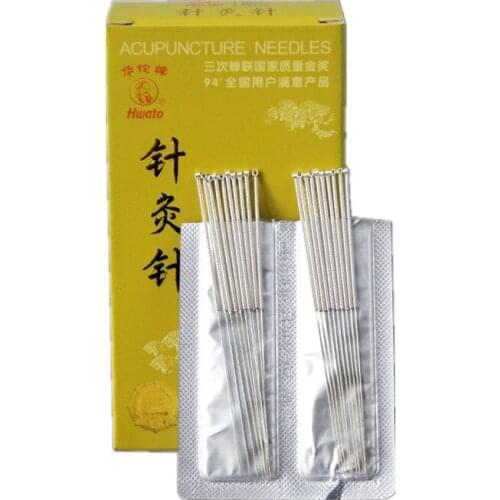 Authentic huatuo silver-plated non-disposable needles 200 pcs reusable acupuncture needle size 0.25/30/35/40mm