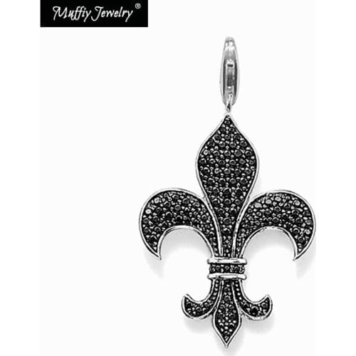 Pendants Fleur-de-lis Lily,Europe Style Heart Fashion Good Jewelry For Men Women, Punk Gift In 925 Sterling Silver,Super Deals