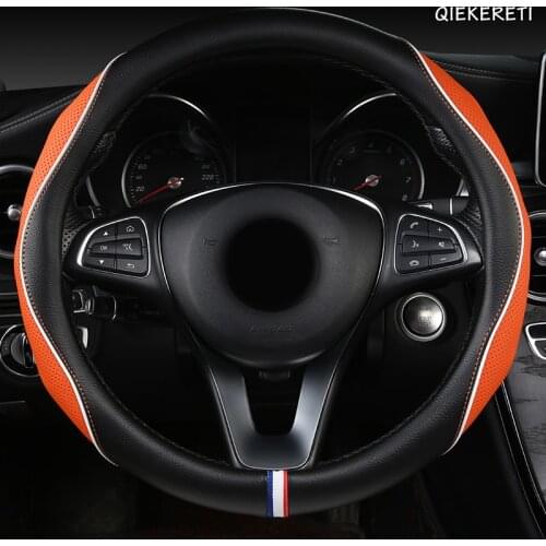QIEKERETI Leather Car Steering Wheel Cover For Chevrolet Cruze Captiva Lacetti Aveo Niva Spark Sonic Trax Camaro