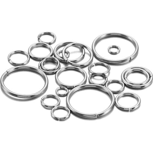 1050 Pcs/Lot 4-15MM Stainless Steel Open Jump Rings Split Rings Single Loop Connectors For DIY Jewelry Making Findings Supplies