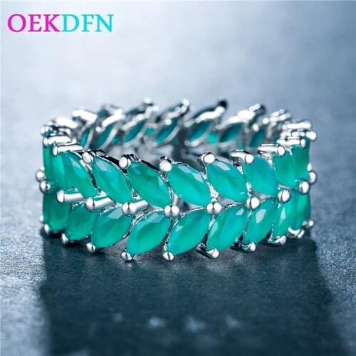 OEKDFN Luxury 925 Sterling Silver Rings Sparkling AAA+ Zircon Gemstone Wedding Engagement Ring Women Party Bands Fine Jewelry