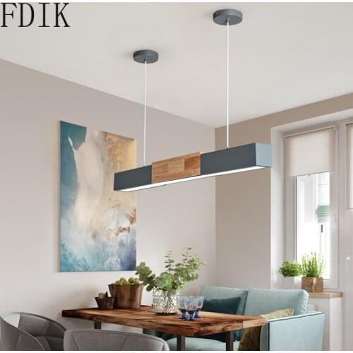 Nordic Wooden Pendant Lamp Modern Led Simple Hanging Lights for Restaurant Bar Hotel Art Decor Lighting Fixtures Metal Luminaire