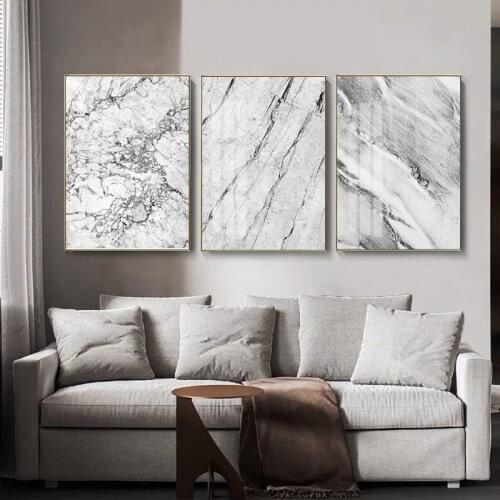 Modern Abstract Gray Marble Texture Art Decorative Canvas Painting Wall Print Poster Pictures For Livng Room Home Decor Unframed