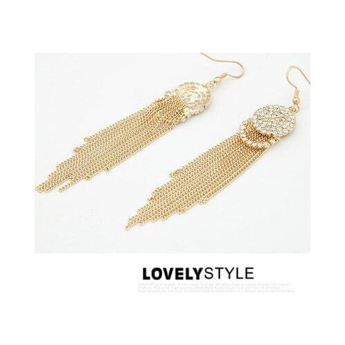Brinco wedding Ohrringe Korean fashion personality all-match crystal long Tassel Earrings wholesale fashion jewelry