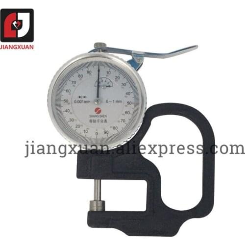 SHANG SHEN Mechincal Thickness Meter 0-1mm Dial Thickness Gauge For Paper Film Adhesive Tape Fabric