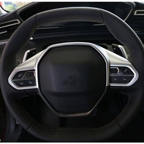 Steering Wheel Abs Material Decoration Sequin Interior Modification Patch For Peugeot 2008 2020 Style Car Accessories