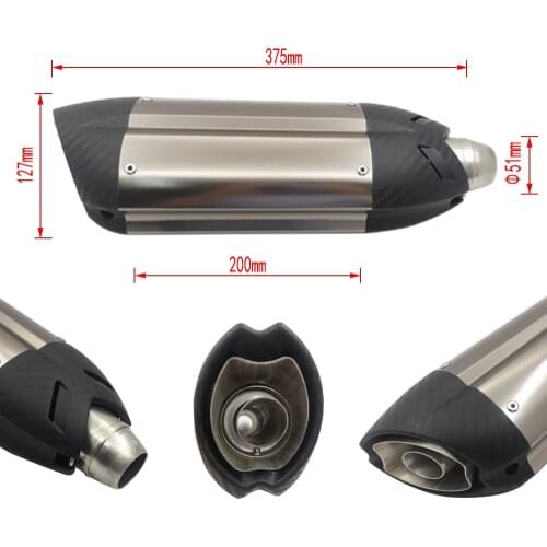 Universal AK Motorcycle Exhaust Pipe Muffler Silencer Escape With DB killer For 35-51mm CB400 GY6 nmax msx125 crf 230 gsr 600